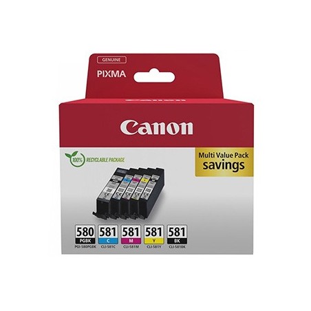 Canon oryginalny ink / tusz PGI-580 PGBK/CLI-581 CMYK, 2078C007, CMYK, blistr, 1*11.2 + 4*5.6ml, 5-pack Canon oryginalny ink / tusz PGI-580 PGBK/CLI-581 CMYK, 2078C007, CMYK, blistr, 1*11.2 + 4*5.6ml, 5-pack