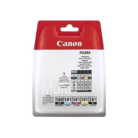 Canon oryginalny ink / tusz PGI-580 PGBK/CLI-581 CMYK, 2078C007, CMYK, blistr, 1*11.2 + 4*5.6ml, 5-pack Canon oryginalny ink / tusz PGI-580 PGBK/CLI-581 CMYK, 2078C007, CMYK, blistr, 1*11.2 + 4*5.6ml, 5-pack