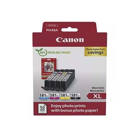 Canon oryginalny ink / tusz CLI-581XL, 2052C006, CMYK Canon oryginalny ink / tusz CLI-581XL, 2052C006, CMYK