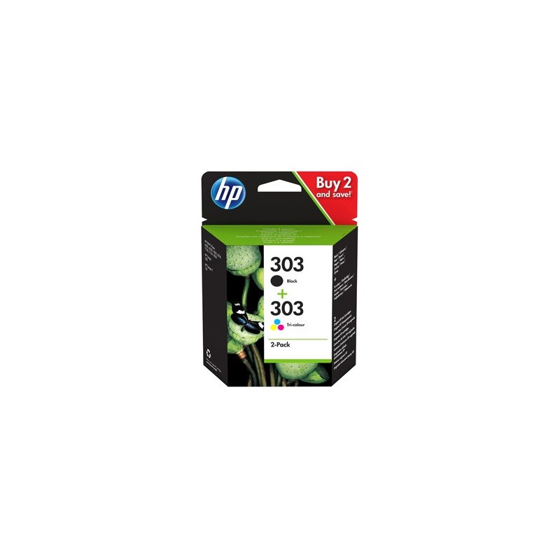 HP oryginalny zestaw tuszy 3YM92AE, HP 303, CMYK, 165CMY-200Ks