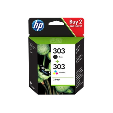 HP oryginalny zestaw tuszy 3YM92AE, HP 303, CMYK, 165CMY-200Ks
