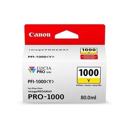 Canon oryginalny ink / tusz PFI-1000 Y, 0549C001, yellow, 3365s, 80ml, - Canon oryginalny ink / tusz PFI-1000 Y, 0549C001, yellow, 3365s, 80ml, -