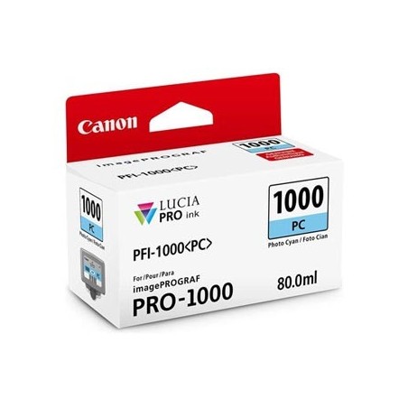Canon oryginalny ink / tusz PFI-1000 PC, 0550C001, cyan, 5140s, 80ml, - Canon oryginalny ink / tusz PFI-1000 PC, 0550C001, cyan, 5140s, 80ml, -