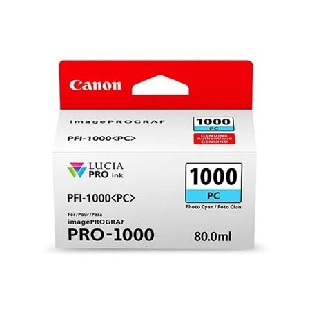 Canon oryginalny ink / tusz PFI-1000 PC, 0550C001, cyan, 5140s, 80ml, - Canon oryginalny ink / tusz PFI-1000 PC, 0550C001, cyan, 5140s, 80ml, -