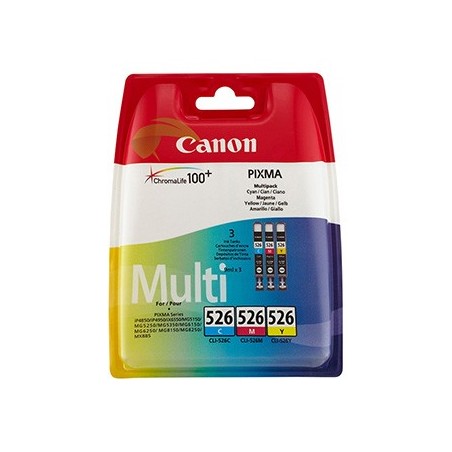 Canon oryginalny ink / tusz CLI-526 CMY, 4541B019, CMY, blistr z ochroną, 9ml, multi pack Canon oryginalny ink / tusz CLI-526 CMY, 4541B019, CMY, blistr z ochroną, 9ml, multi pack