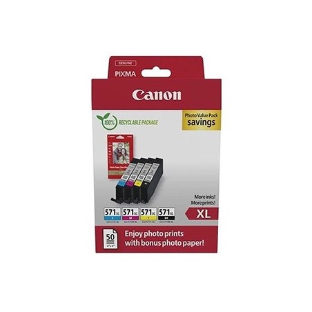 Canon oryginalny ink / tusz CLI-571XL BK/C/M/Y PHOTO VALUE, 0332C006, CMYK Canon oryginalny ink / tusz CLI-571XL BK/C/M/Y PHOTO VALUE, 0332C006, CMYK