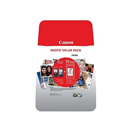 Canon oryginalny ink / tusz PG-560XL/CL-561XL multipack + GP-501, 3712C008, black/color, blistr, black 400/color 300s, black 14. Canon oryginalny ink / tusz PG-560XL/CL-561XL multipack + GP-501, 3712C008, black/color, blistr, black 400/color 300s, black 14.