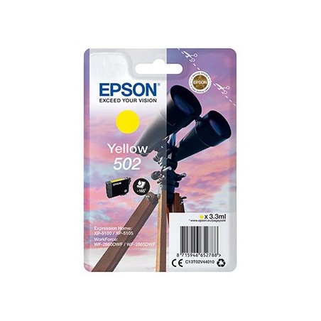 Epson oryginalny ink / tusz C13T02V44020, 502, T02V440, yellow, 165s, 3.3ml Epson oryginalny ink / tusz C13T02V44020, 502, T02V440, yellow, 165s, 3.3ml