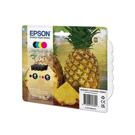 Epson oryginalny ink / tusz C13T10G64010, T10G640, 604, CMYK, 500s, 3x2.4/3.4ml