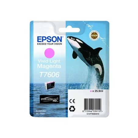 Epson oryginalny ink / tusz C13T76064N10, T7606, vivid light magenta, 25,9ml, 1szt Epson oryginalny ink / tusz C13T76064N10, T7606, vivid light magenta, 25,9ml, 1szt