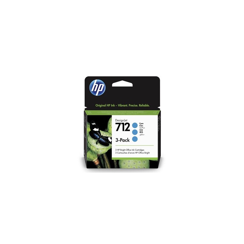 HP oryginalny ink / tusz 3ED77A, HP 712, cyan, 29ml, 3-pack