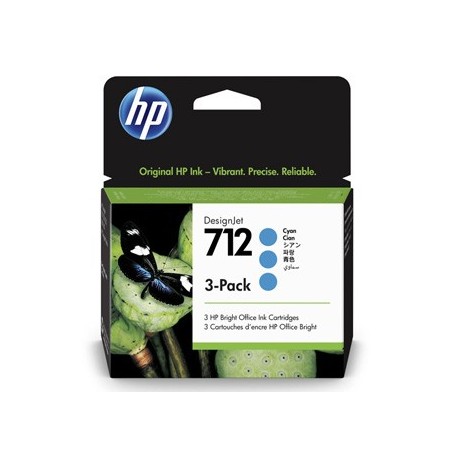 HP oryginalny ink / tusz 3ED77A, HP 712, cyan, 29ml, 3-pack HP oryginalny ink / tusz 3ED77A, HP 712, cyan, 29ml, 3-pack