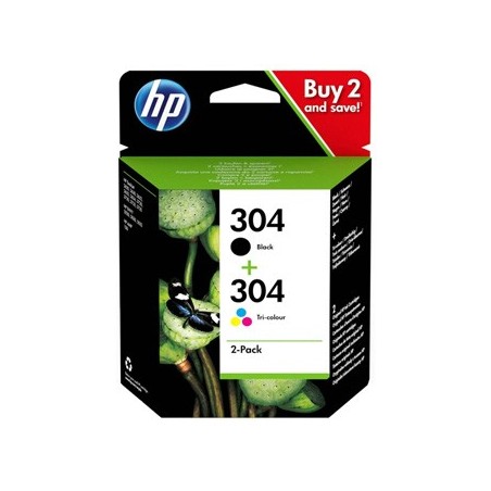 HP oryginalny zestaw tuszy 3JB05AE, HP 304, czarny + kolor, 100color-120Bks