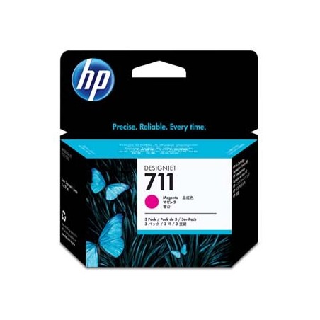 HP oryginalny ink / tusz CZ135A, HP 711, magenta, 3x29ml, 3szt HP oryginalny ink / tusz CZ135A, HP 711, magenta, 3x29ml, 3szt