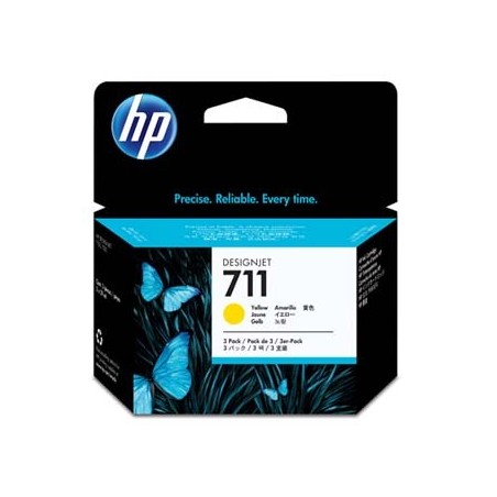 HP oryginalny ink / tusz CZ136A, HP 711, yellow, 3x29ml, 3szt HP oryginalny ink / tusz CZ136A, HP 711, yellow, 3x29ml, 3szt