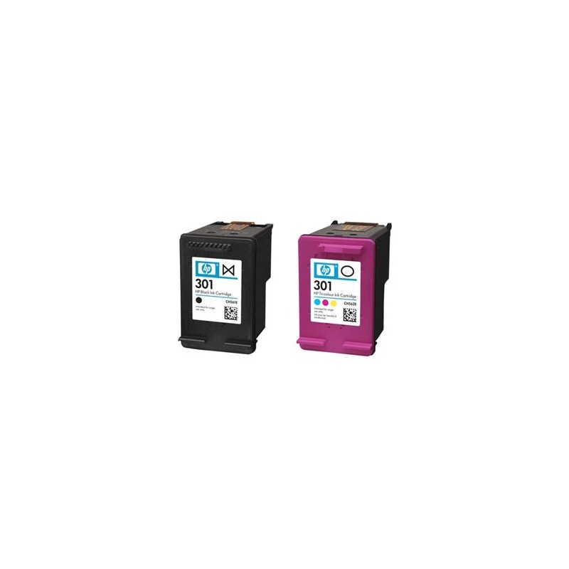 HP oryginalny ink / tusz N9J72AE, HP 301, black/color, 190/165s, 2-pack