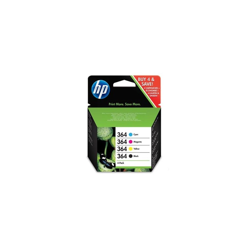 HP oryginalny ink / tusz N9J73AE, HP 364 Combo pack, CMYK, 4-pack + paper