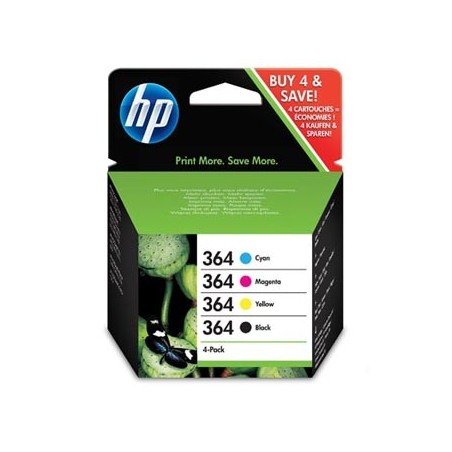 HP oryginalny ink / tusz N9J73AE, HP 364 Combo pack, CMYK, 4-pack + paper