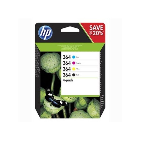 HP oryginalny ink / tusz N9J73AE, HP 364 Combo pack, CMYK, blistr, 4-pack + paper HP oryginalny ink / tusz N9J73AE, HP 364 Combo pack, CMYK, blistr, 4-pack + paper