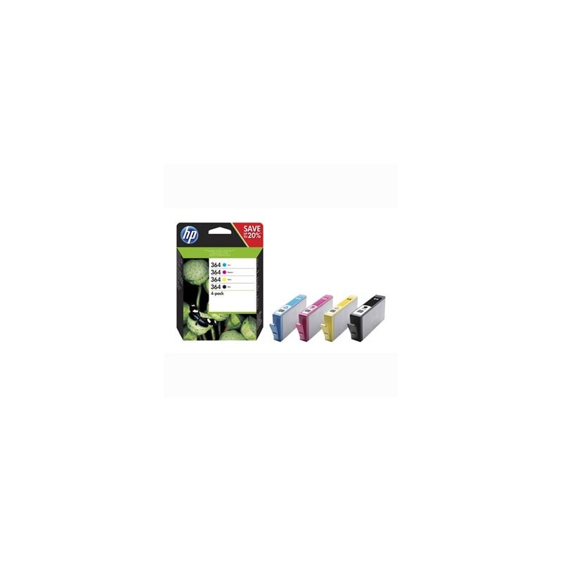 HP oryginalny ink / tusz N9J73AE, HP 364 Combo pack, CMYK, blistr, 4-pack + paper
