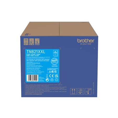 Brother oryginalny toner TN-821XXLC, cyan, 12000s