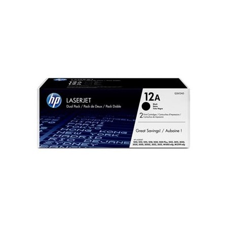 HP oryginalny toner Q2612AD, HP 12A, black, 4000 (2x2000)s, dual pack, 2szt HP oryginalny toner Q2612AD, HP 12A, black, 4000 (2x2000)s, dual pack, 2szt