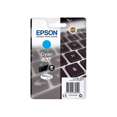 Epson oryginalny ink / tusz C13T07U240, 407L, cyan, 1900s, 20.3ml