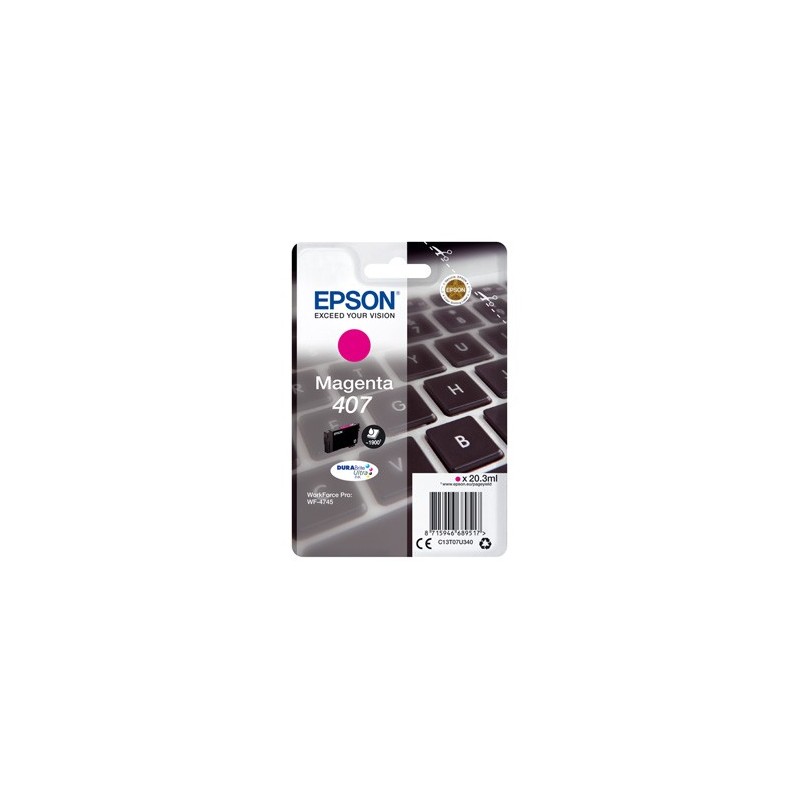 Epson oryginalny ink / tusz C13T07U340, 407L, magenta, 1900s, 20.3ml