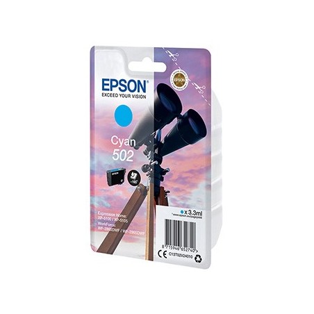 Epson oryginalny ink / tusz C13T02V24020, 502, T02V240, cyan, 165s, 3.3ml Epson oryginalny ink / tusz C13T02V24020, 502, T02V240, cyan, 165s, 3.3ml