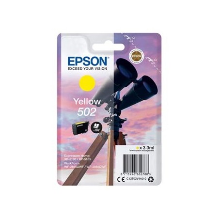 Epson oryginalny ink / tusz C13T02V44010, 502, T02V440, yellow, 165s, 3.3ml Epson oryginalny ink / tusz C13T02V44010, 502, T02V440, yellow, 165s, 3.3ml