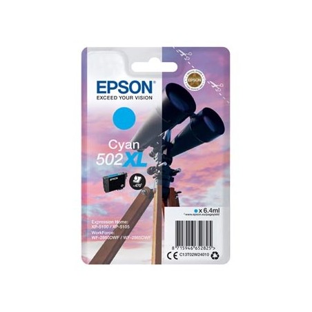 Epson oryginalny ink / tusz C13T02W24010, 502XL, T02W240, cyan, 470s, 6.4ml Epson oryginalny ink / tusz C13T02W24010, 502XL, T02W240, cyan, 470s, 6.4ml