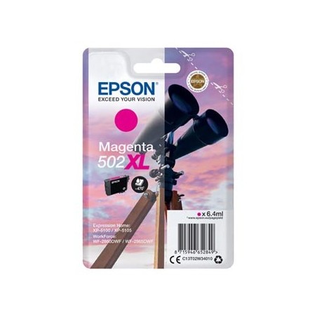 Epson oryginalny ink / tusz C13T02W34010, 502XL, T02W340, magenta, 470s, 6.4ml Epson oryginalny ink / tusz C13T02W34010, 502XL, T02W340, magenta, 470s, 6.4ml