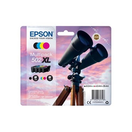 Epson oryginalny ink / tusz C13T02W64010, 502XL, T02W640, CMYK, 3x6.4/9.2ml Epson oryginalny ink / tusz C13T02W64010, 502XL, T02W640, CMYK, 3x6.4/9.2ml