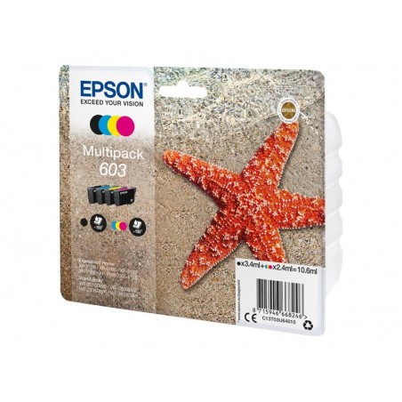 EPSON C13T03U64010 Multipack Epson C13T03U64010 CMY + BK 4-colours 603 3,4 ml + 3 x 2,4 ml EPSON C13T03U64010 Multipack Epson C13T03U64010 CMY + BK 4-colours 603 3,4 ml + 3 x 2,4 ml