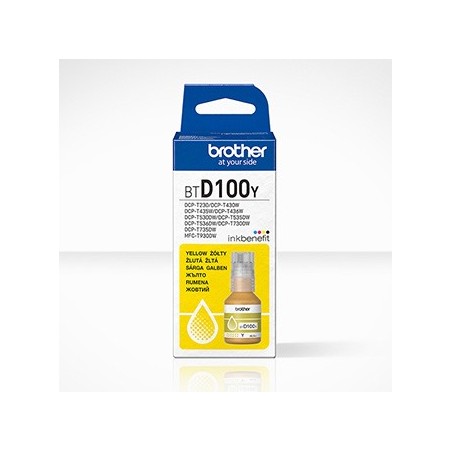 Brother oryginalny ink / tusz BTD100Y, yellow, 5000s, 48.8ml Brother oryginalny ink / tusz BTD100Y, yellow, 5000s, 48.8ml