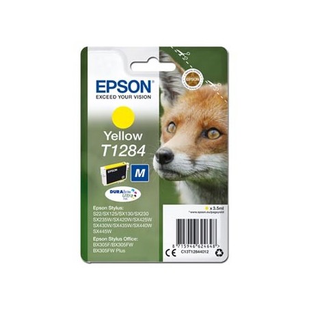 Epson oryginalny ink / tusz C13T12844012, T1284, yellow, 3,5ml