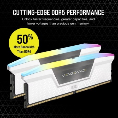 Pamięć DDR5 Vengeance RGB 32GB/5200 (2x16GB) CL40 White Pamięć DDR5 Vengeance RGB 32GB/5200 (2x16GB) CL40 White