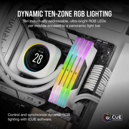 Pamięć DDR5 Vengeance RGB 32GB/5200 (2x16GB) CL40 White Pamięć DDR5 Vengeance RGB 32GB/5200 (2x16GB) CL40 White