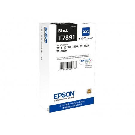 EPSON C13T789140 Tusz Epson T7891 black 65 ml WF-5110DW/WF-5190DW/WF-5620DWF/WF-5690DWF EPSON C13T789140 Tusz Epson T7891 black 65 ml WF-5110DW/WF-5190DW/WF-5620DWF/WF-5690DWF