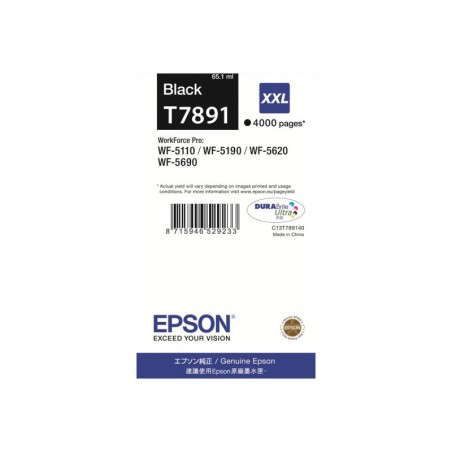 EPSON C13T789140 Tusz Epson T7891 black 65 ml WF-5110DW/WF-5190DW/WF-5620DWF/WF-5690DWF EPSON C13T789140 Tusz Epson T7891 black 65 ml WF-5110DW/WF-5190DW/WF-5620DWF/WF-5690DWF
