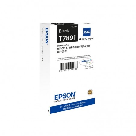 EPSON C13T789140 Tusz Epson T7891 black 65 ml WF-5110DW/WF-5190DW/WF-5620DWF/WF-5690DWF EPSON C13T789140 Tusz Epson T7891 black 65 ml WF-5110DW/WF-5190DW/WF-5620DWF/WF-5690DWF