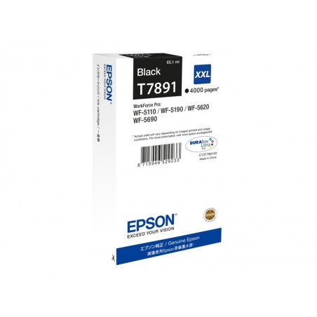 EPSON C13T789140 Tusz Epson T7891 black 65 ml WF-5110DW/WF-5190DW/WF-5620DWF/WF-5690DWF EPSON C13T789140 Tusz Epson T7891 black 65 ml WF-5110DW/WF-5190DW/WF-5620DWF/WF-5690DWF