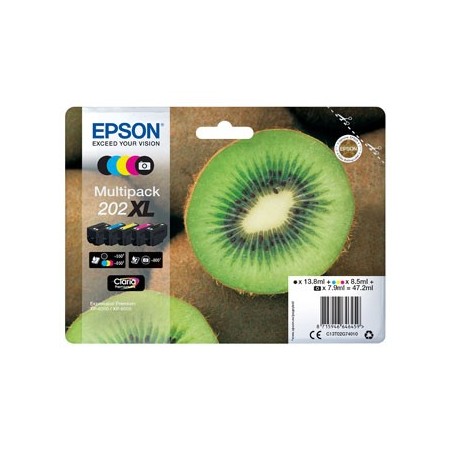Epson oryginalny ink / tusz C13T02G74010, 202 XL, CMYK, 1x13.8, 1x7.9ml, 3x8.5ml Epson oryginalny ink / tusz C13T02G74010, 202 XL, CMYK, 1x13.8, 1x7.9ml, 3x8.5ml