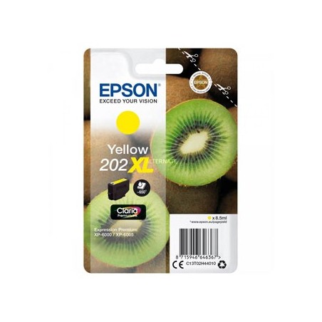 Epson oryginalny ink / tusz C13T02H44010, 202 XL, yellow, 8.5ml Epson oryginalny ink / tusz C13T02H44010, 202 XL, yellow, 8.5ml