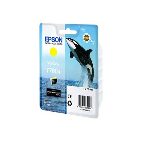 Epson oryginalny ink / tusz C13T76044010, T7604, yellow, 25,9ml, 1szt Epson oryginalny ink / tusz C13T76044010, T7604, yellow, 25,9ml, 1szt