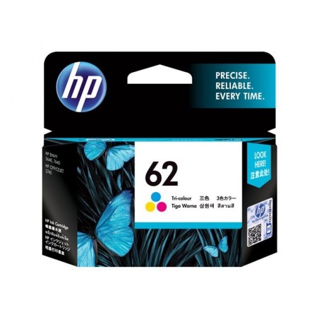 HP 62 Ink Cartridge Tri-colour standard capacity 1-pack HP 62 Ink Cartridge Tri-colour standard capacity 1-pack