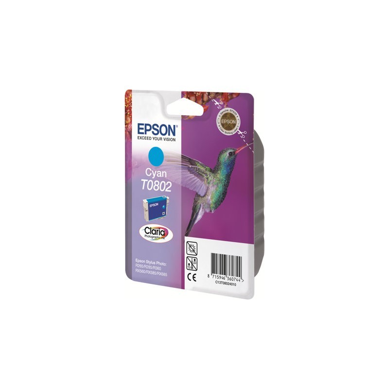 EPSON C13T08024011 Tusz Epson T0802 cyan Stylus photo R265/285/360,RX560/585/685