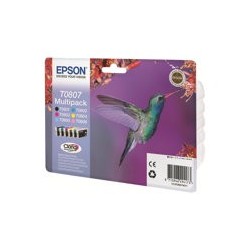 EPSON C13T08074011 Zestaw Epson T0807 C/M/Y/K/LC/LM MultiPack CLARIA Stylus photo R265/285/360... EPSON C13T08074011 Zestaw Epson T0807 C/M/Y/K/LC/LM MultiPack CLARIA Stylus photo R265/285/360...