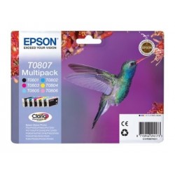 EPSON C13T08074011 Zestaw Epson T0807 C/M/Y/K/LC/LM MultiPack CLARIA Stylus photo R265/285/360... EPSON C13T08074011 Zestaw Epson T0807 C/M/Y/K/LC/LM MultiPack CLARIA Stylus photo R265/285/360...