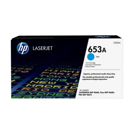HP 653A Cyan Toner Color LaserJet Enterprise MFP M680 16500 pages HP 653A Cyan Toner Color LaserJet Enterprise MFP M680 16500 pages